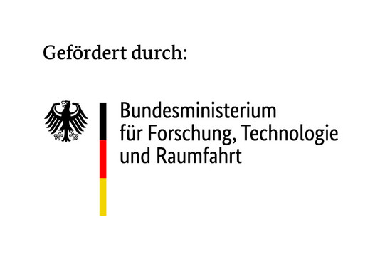 Logo "gefördert durch Bundesministerium für Forschung, Technologie und Raumfahrt"
